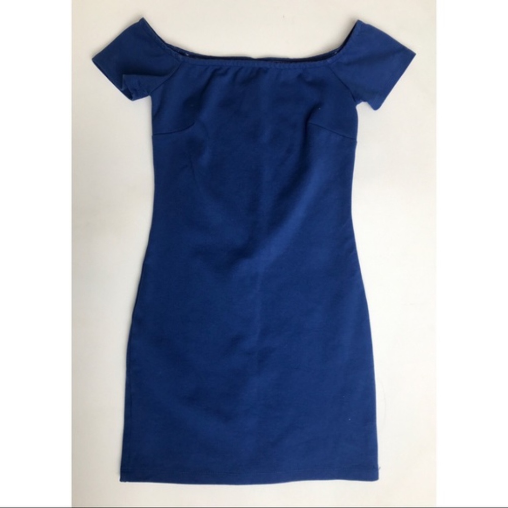 Sparkle And Fade blue off the shoulder dress